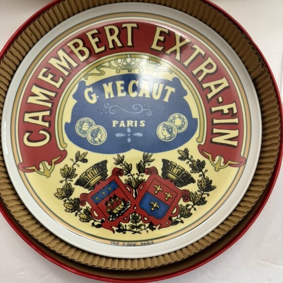 New Vtg Camembert Extra Fin Serving Plate & Cheese Knife-BIA FRENCH CHEESE LABEL - Picture 8 of 9